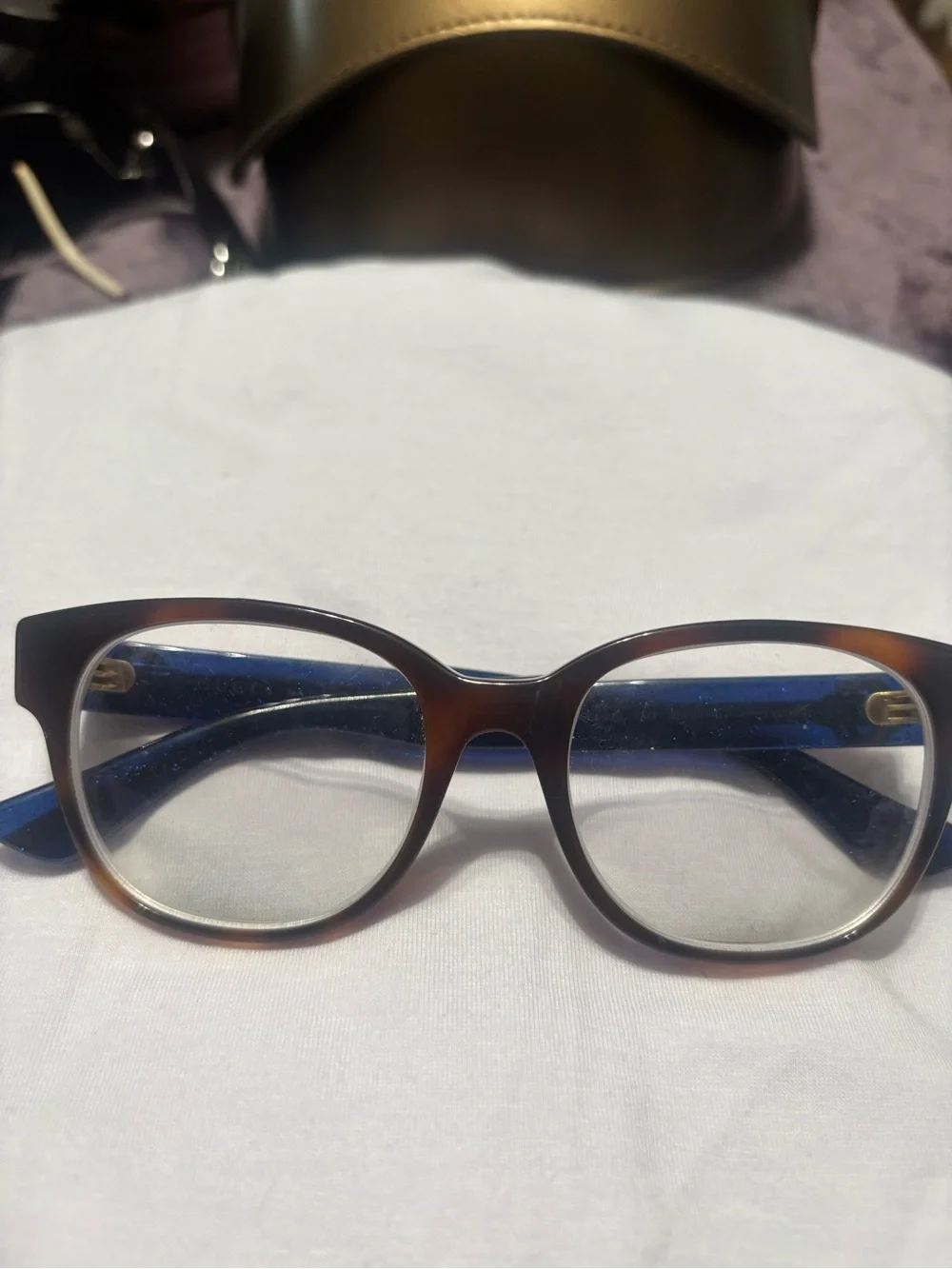 Gucci Tortoiseshell Frames with Blue Temples